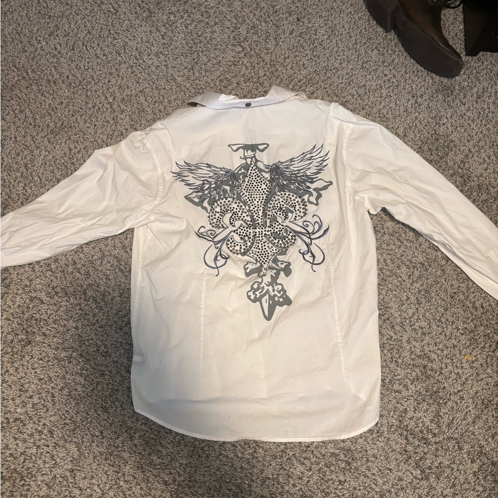 Y2K White Graphic Shirt